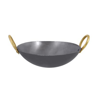 Iron Kadai With Deep Round Bottom & Strong Handle, Dc1989 | 23Cm Deep Frying Kadai | Ideal For Home Cooking, Restaurant Kitchen And Catering