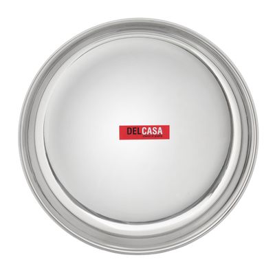 Stainless Steel Rice Plate | Round Quarter Plate | 21Cm, 10"