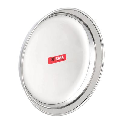 Stainless Steel Rice Plate | Round Quarter Plate | 21Cm, 10"