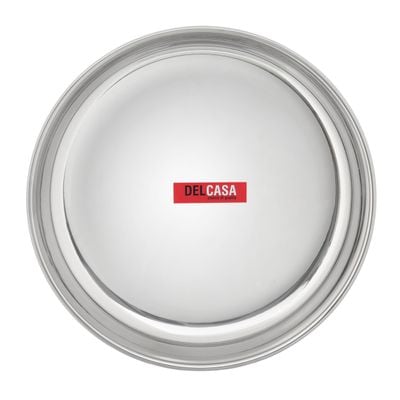 Stainless Steel Rice Plate | Round Quarter Plate | 25Cm, 12"