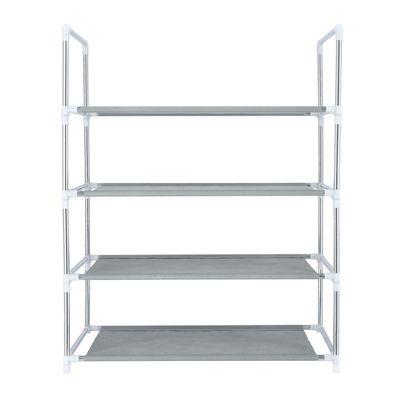 4 Layer Shoe Rack, Iron And Non-Woven Fabric Rack, Dc2003 | Modern Design Storage Rack | Organize Up To 18 Pairs | Easy To Move & Space Saving Storage Rack