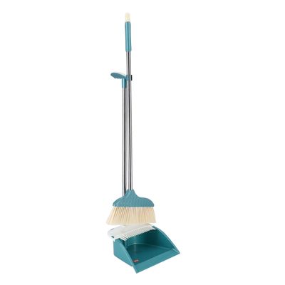 Dust Pan With Broom Set, Plastic And Iron, Dc2007 | Kitchen Brooms And Stand Up Dust Pan Magic Combo Set For Home | Lobby Broom And Dustpan For Floor Cleaning