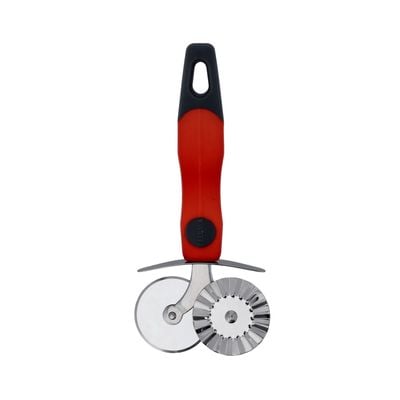 Stainless Steel Double Side Pizza Cutter, Dc1926 - Pp Handle - Multi-Use Pastry Slicer, Elegant Design, Hassle Free Construction, Dishwasher Safe