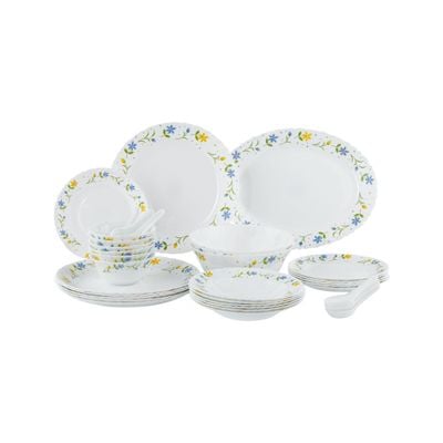 33 Pcs Opalware Dinner Set, Dc2213 | Lightweight | Chip Resistant | Dishwasher Safe | Microwave Safe | Plates, Dishes, Bowls, Spoons, Service For 6