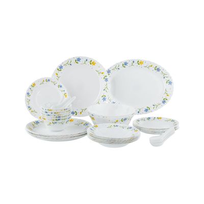 33 Pcs Opalware Dinner Set, Dc2213 | Lightweight | Chip Resistant | Dishwasher Safe | Microwave Safe | Plates, Dishes, Bowls, Spoons, Service For 6