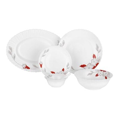 33 Pcs Opalware Dinner Set, Dc2213 | Lightweight | Chip Resistant | Dishwasher Safe | Microwave Safe | Plates, Dishes, Bowls, Spoons, Service For 6