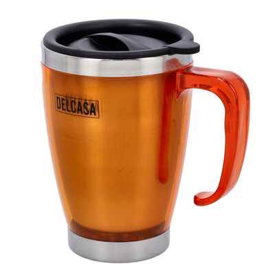 Double Wall Travel Mug, 400Ml/14Oz Capacity, Dc2141 | Stainless Steel Insulated Coffee Mug With Handle | Portable & Leak-Resistant | Keeps Your Drinks Hot Or Cold For Long Hours