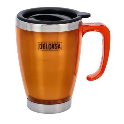 Double Wall Travel Mug, 400Ml/14Oz Capacity, Dc2141 | Stainless Steel Insulated Coffee Mug With Handle | Portable & Leak-Resistant | Keeps Your Drinks Hot Or Cold For Long Hours