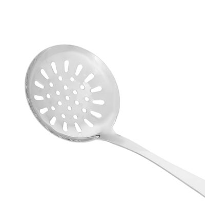 Stainless Steel Skimmer, Comfortable Wood Handle, Dc2148 | Built-In Hang Hole | Durable Food Grade Strainer Spoon For Draining & Frying | Marks And Stain Resistant
