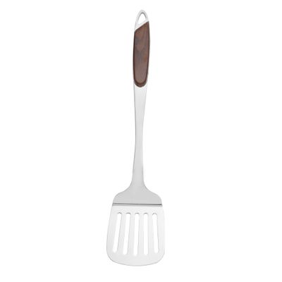 Stainless Steel Slotted Turner With Wooden Handle, Dc2149 | Fish Turner Spatula For Cooking Flipping Frying Tuna Steak Eggs Pancake | Dishwasher Safe