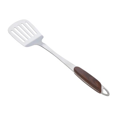 Stainless Steel Slotted Turner With Wooden Handle, Dc2149 | Fish Turner Spatula For Cooking Flipping Frying Tuna Steak Eggs Pancake | Dishwasher Safe