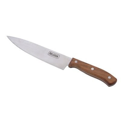 8" Chef Knife, Stainless Steel, Dc2075 | Walnut Wood Handle | Sharp Blade | Rust-Resistant | Durable & Strong | Knife For Cutting Vegetables, Meat, Fruits & More