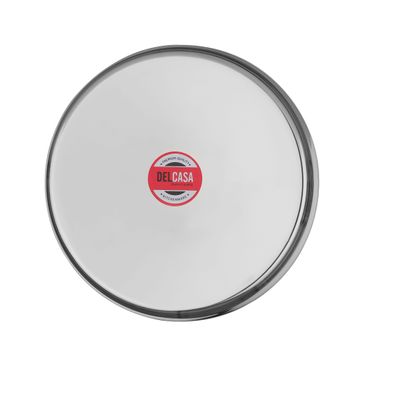 10" Bidding Thali, Stainless Steel Serving Plate, Dc2436 | Stainless Steel Plate For Eating, Camping, Adults And Kids | Round, Durable, Lightweight, High Quality Dinner Plate