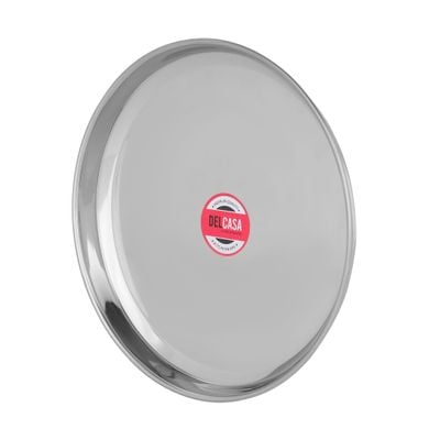 12-Inch Bidding Thali, Stainless Steel Plate, Dc2437 | Round Plate For Eating, Camping, Adults And Kids | Easily Cleaned & Maintained | Dishwasher Safe Plate