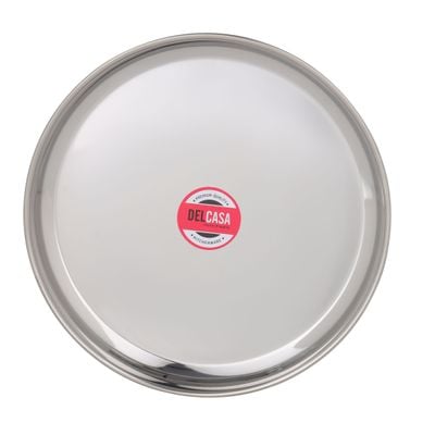 12-Inch Bidding Thali, Stainless Steel Plate, Dc2437 | Round Plate For Eating, Camping, Adults And Kids | Easily Cleaned & Maintained | Dishwasher Safe Plate