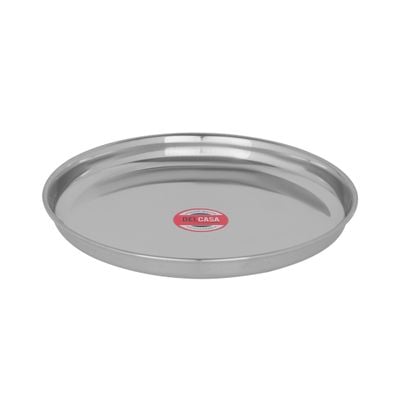 13 Inch Bidding Thali, Stainless Steel Plate, Dc2438 | Round Plate For Eating, Camping, Adults And Kids | Durable, Lightweight, Easy To Clean High Quality Stainless Steel Plate