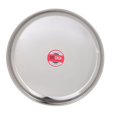 13 Inch Bidding Thali, Stainless Steel Plate, Dc2438 | Round Plate For Eating, Camping, Adults And Kids | Durable, Lightweight, Easy To Clean High Quality Stainless Steel Plate