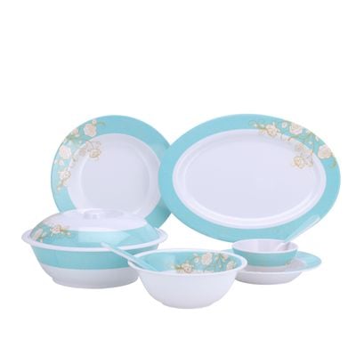 40Pcs Melamine Ware Dinner Set, Dc2111 | Lightweight | Chip Resistant | Dishwasher-Safe | Elegant Design | Superior Quality | Plates, Dishes, Bowls, Spoons, Service For 6