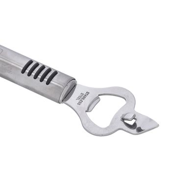 Bottle Opener, Stainless Steel With Trp Handle, Dc2420 | Opener With Forked Church Key And Crown Cork | Elegant Design, Multifunctional Use For Home, Restaurant