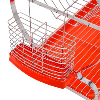 Wall Mount Dish Rack, 2 Layer Dish Drainer, Dc2398 | Stainless Steel Utensil Holder | Holds 23 Plates | Cutler Holder & Glass/Cup Hole | Pp Drain Board