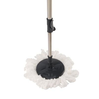 Delcasa Ergo 16 L Spin Easy Mop- Dc2668| 360-Degree Rotating Mop Plate With Adjustable Height And Micro Fiber Head| No Spill, No Shock And No Damage To The Floor| Premium-Quality Mop And Bucket With High Efficiency| Black