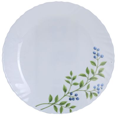 Delcasa Opalware 10.5" Dinner Plate- Dc2820| Premium-Quality, Light-Weight And Food-Grade White Plate With Elegant Floral Design | Microwave Safe Dinnerware| White