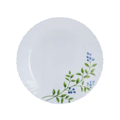 Delcasa Opalware 10.5" Dinner Plate- Dc2820| Premium-Quality, Light-Weight And Food-Grade White Plate With Elegant Floral Design | Microwave Safe Dinnerware| White