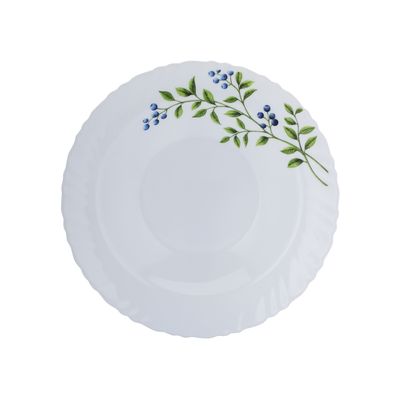 Delcasa 8" Opalware Soup Plate- Dc2822| High-Quality Food Safe Opalware With Elegant Floral Print| Microwave Safe Plate| Lightweight And Premium-Quality Dinnerware| White