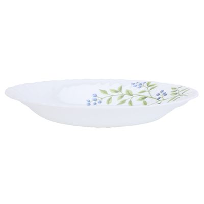 Delcasa 9" Opalware Soup Plate- Dc2823| High-Quality Food Safe Opalware With Elegant Floral Print| Microwave Safe Plate| Lightweight And Premium-Quality Dinnerware| White