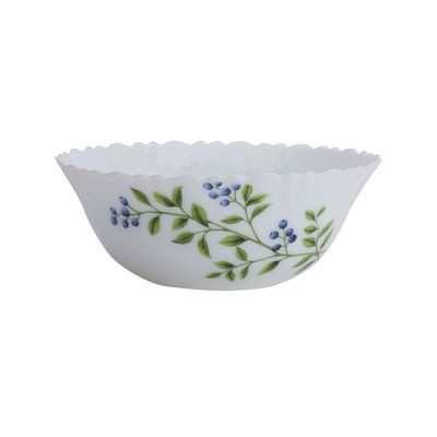 Delcasa 5.5" Opalware Soup Bowl- Dc2826| Premium-Quality, Food-Grade, Light-Weight Bowl Perfect For Serving Snacks, Salads, Noodles, Cereals| Elegant Floral Design| Microwave Safe| White