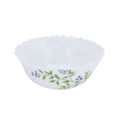 Delcasa 8" Opalware Serving Bowl- Dc2828| Premium-Quality, Food-Grade, Light-Weight Bowl Perfect For Serving Snacks, Salads, Noodles, Cereals| Elegant Floral Design| Microwave Safe| White