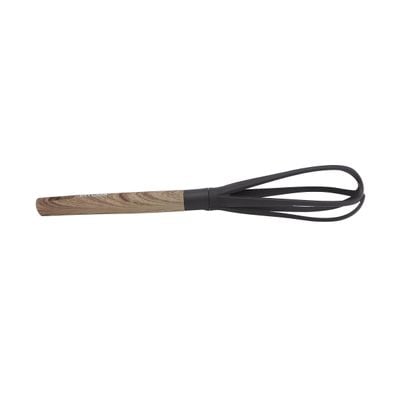 Delcasa Nylon Whisk| Dc2711| Ergonomic Grip |Manual Whisk| Nylon Head With A Pp Handle With A Wooden Finish| Used For Eggs, Sauces| Premium-Quality Whish For Kitchen Use| Light-Weight And Highly Durable| Black| One Piece