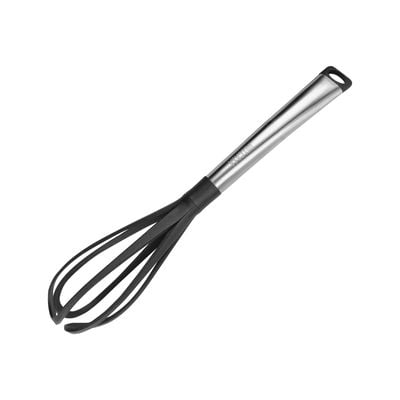 Delcasa Nylon Whisk| Dc2758| Ergonomic Grip |Manual Whisk| Nylon Head With A Stainless Steel Handle| Used For Eggs, Sauces| Premium-Quality Whish For Kitchen Use| Light-Weight And Highly Durable| Black| One Piece