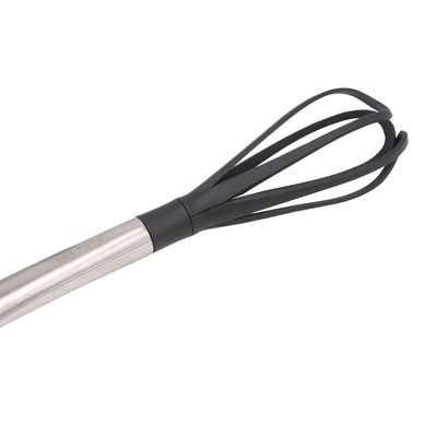 Delcasa Nylon Whisk| Dc2758| Ergonomic Grip |Manual Whisk| Nylon Head With A Stainless Steel Handle| Used For Eggs, Sauces| Premium-Quality Whish For Kitchen Use| Light-Weight And Highly Durable| Black| One Piece