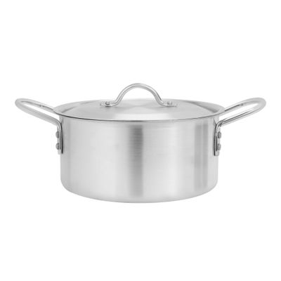 Delcasa 28 Cm Aluminum Casserole- Dc2852| Casserole With Handle And Lid| Compatible With Hot Plate, Halogen, Ceramic And Gas| Extra-Deep And 100% Food-Grade| Silver| One Piece