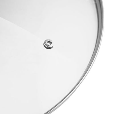Delcasa 28 Cm Tempered Glass Lid With Bakelite Knob- Dc2467| 3.8 Mm Thickness| Dishwasher Safe| Perfect For Casserole, Kadai, Pots And Pans| One