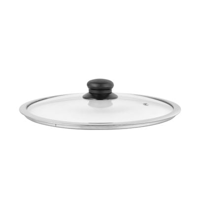 Delcasa 24 Cm Tempered Glass Lid With Bakelite Knob- Dc2468| 3.8 Mm Thickness With Stainless Steel Wide Range Frame| Dishwasher Safe| Perfect For Casserole, Kadai, Pots And Pans| One