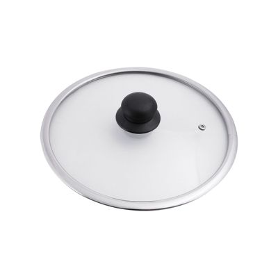 Delcasa 28 Cm Tempered Glass Lid With Bakelite Knob- Dc2470| 3.8 Mm Thickness With Stainless Steel Wide Range Frame| Dishwasher Safe| Perfect For Casserole, Kadai, Pots And Pans| One