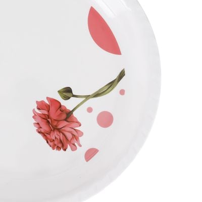 Delcasa Melamineware 16" Dinner Plate- Dc2927| Premium-Quality, Light-Weight And Food-Grade White Round Plate With Elegant Floral Design | Strong And Sturdy Construction, Multipurpose| White