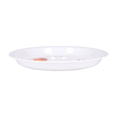 Delcasa Melamineware 16" Dinner Plate- Dc2929| Premium-Quality, Light-Weight And Food-Grade White Round Plate With Elegant Fall Design | Strong And Sturdy Construction, Multipurpose| White