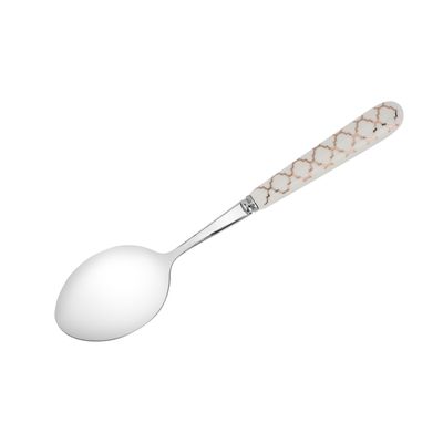 Delcasa 5-Piece Table Spoon- Dc2979| Stylish, Light-Weight And 100% Food-Grade| Stainless Steel And Ceramic Construction, For Preparing And Serving Food, Suitable For Dining Table, Home And Restaurant| Dishwasher-Safe And Premium-Quality| Silver And White Delcasa 5-Piece Table Spoon- Dc2979| Stylish, Light-Weight And 100% Food-Grade| Stainless Steel And Ceramic Construction, For Preparing And Serving Food, Suitable For Dining Table, Home And Restaurant| Dishwasher-Safe And Premium-Quality| Silver And White