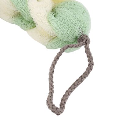 Delcasa Mesh Bath Belt Scrubber- Dc2992| Perfect To Use While Bathing, Spa, For Rejuvenation| Premium-Quality Material, With Soft Mesh And Super Soft On Skin| Easy To Hang On Hooks| Brown And White