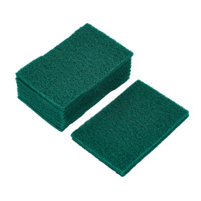 Delcasa Scrubber Pad- Dc2994| Scrub Pads For Kitchen, Sink And Bathroom Use| Premium-Quality Synthetic Fabric For Multipurpose Quick Cleaning| Ideal For Dish Wash Liquid, Anti-Odor And Bacteria Resistant| Pack Of 10, Green