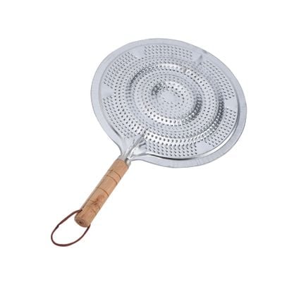 Delcasa 21 Cm Simmer Ring- Dc3006| Heat Diffuser With Strong Wooden Handle| Compatible With Glassware, Porcelain Cookware To Evenly Diffuse Heat While Cooking| Prevent Overheating And Breaking Or Cracking To Pots | Silver