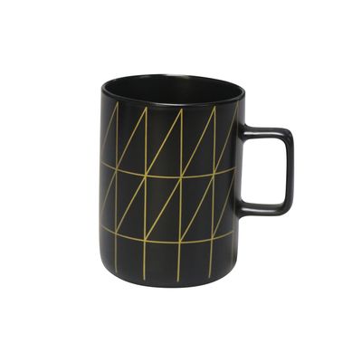 Delcasa 350 Ml Ceramic Mug- Dc3079| Perfect For Hot And Cold Drinks| Food-Grade, Non-Toxic And Safe To Use| Stylish, Durable And Long-Lasting Design, Dishwasher-Safe| Premium-Quality And Perfect For Gifting| Black And Golden