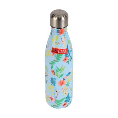 Delcasa 500 Ml Stainless Steel Vacuum Water Bottle- Dc3106/ Preserves The Flavor And Freshness, Unbreakable/ Portable, Leak-Resistant And Light-Weight/ Suitable For Indoor And Outdoor Use/ Floral Pattern Design