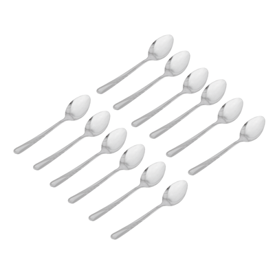 Delcasa 12-Piece Table Spoon- Dc3149/ Stylish, Light-Weight And 100% Food-Grade/ Stainless Steel Construction, For Preparing And Serving Food, Suitable For Dining Table, Home And Restaurant/ Dishwasher-Safe And Non-Magnetic/ Silver 