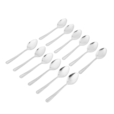 Delcasa Tea Spoon- Dc3151/ Pack Of 12, Stylish Finish, Light-Weight And 100% Food-Grade, Stainless Steel Construction/ Suitable For Dining Table, Home And Restaurant/ Dishwasher-Safe And Easy To Maintain/ Silver 