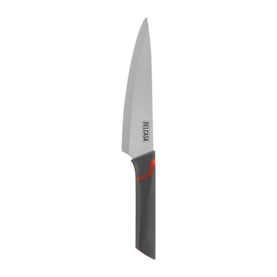 Delcasa 7.5" Chef Knife- Dc2952| With Razor Sharp Stainless Steel Blades And Polymer Plastic Handle| 100% Food-Grade, Suitable For Dining Table, Home And Restaurant| Perfect For Cutting Meat, Dicing Vegetables, Slicing Herbs, Chopping Nuts, Etc.| Silver And Black