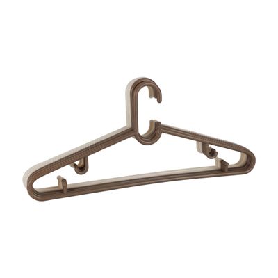 Delcasa 5-Piece Cloth Hanger Set-Dc2963| Premium-Quality, Lightweight, Trendy And Anti-Skid Hangers Perfect For All Kinds Of Dresses| Suitable For Wardrobe For Hanging Clothes, Strappy Clothes| Sturdy With Large Rod Hooks| Brown